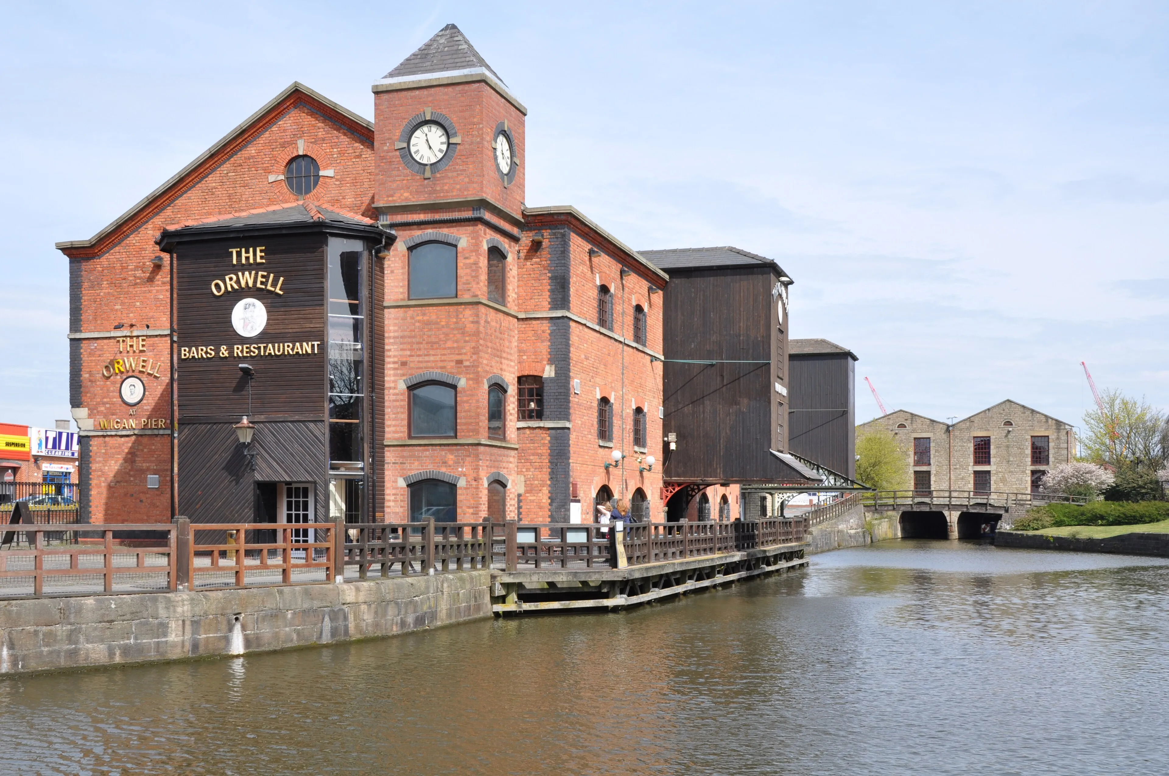 The old warehouses at Wigan Pier beside the Leeds and Liverpool Canal